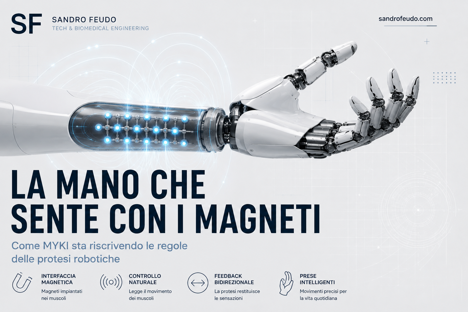 La mano che sente con i magneti: come MYKI sta riscrivendo le regole delle protesi robotiche