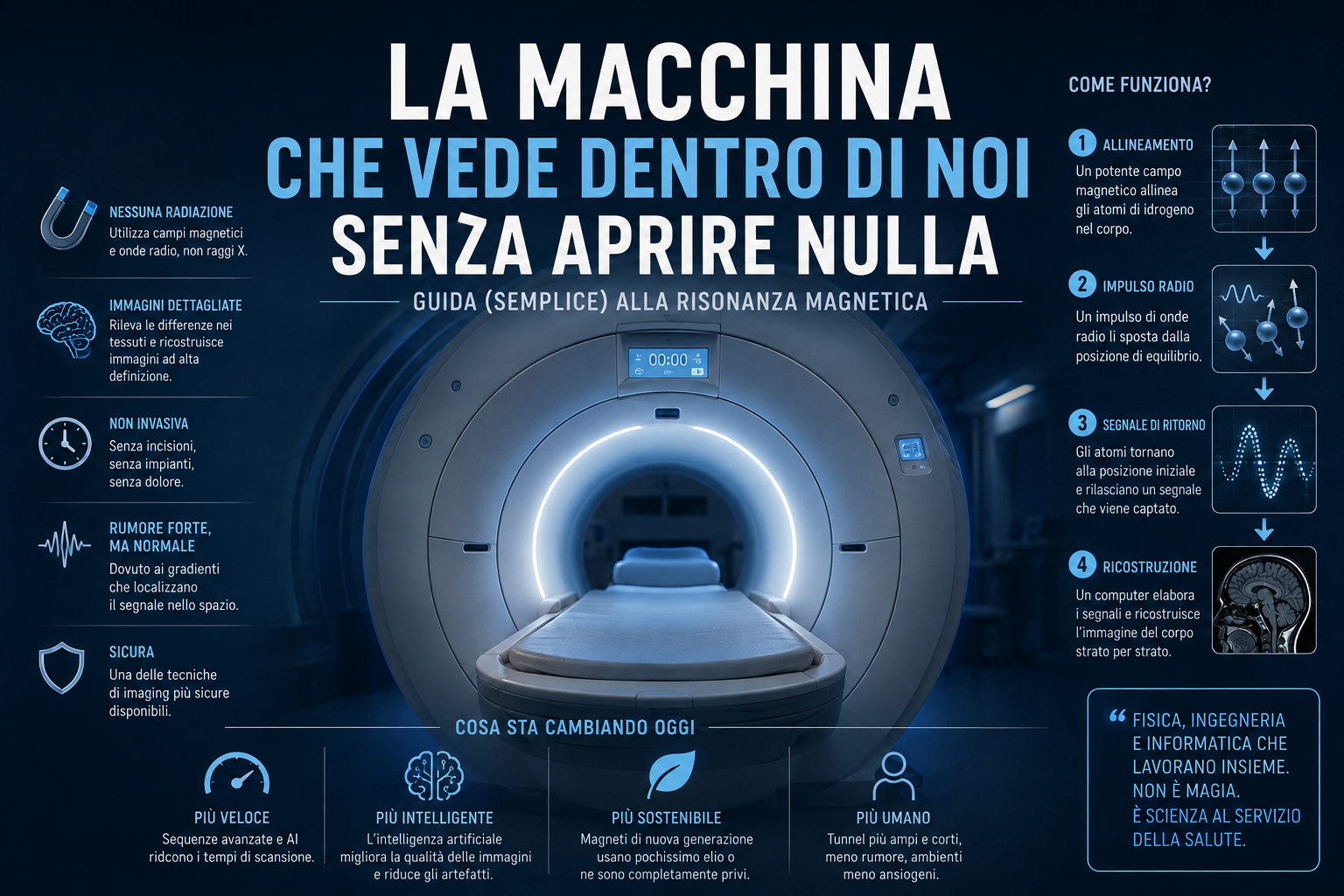 La macchina che vede dentro di noi senza aprire nulla: guida (semplice) alla risonanza magnetica